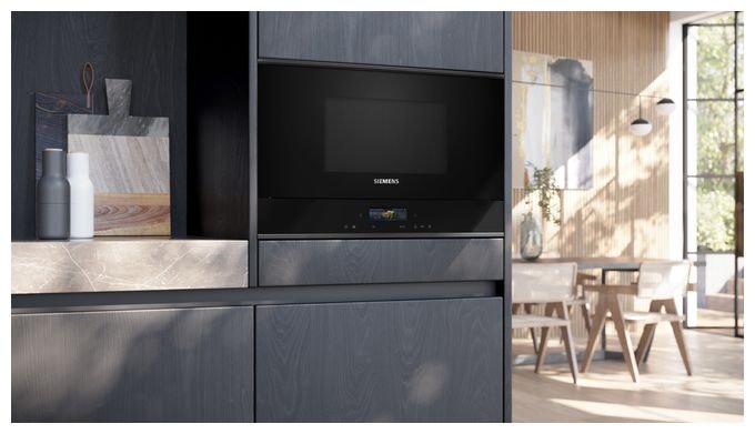Einbau-Mikrowelle 900 W Größe: mittel 5 Stufen (Schwarz) iQ700 BF722R1B1 