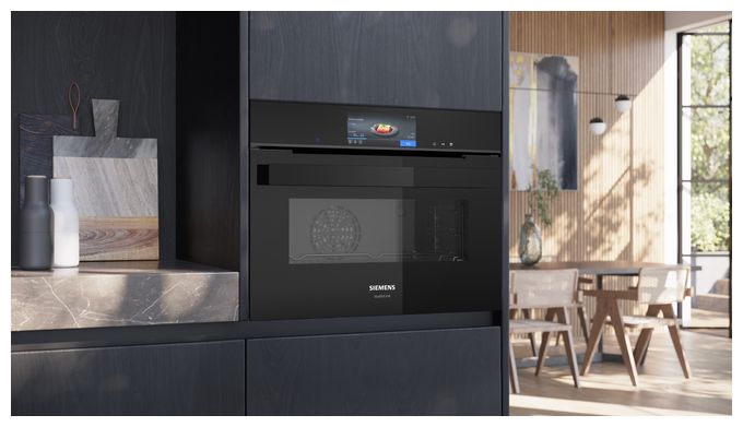 Einbaubackofen kompakt Dampfgaren AutoClean (Schwarz) iQ700 CS938GDD2 