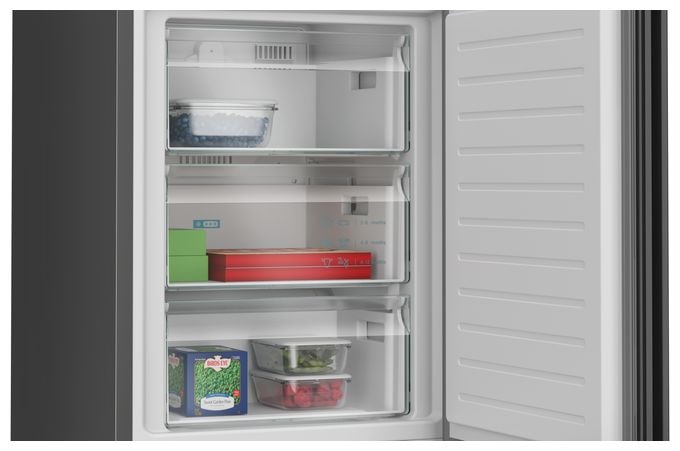 260 l / 103 l Kühl-Gefrierkombi freistehend NoFrost 129 kWh Jahr  iQ700 KG39NSBBF (Schwarz) 