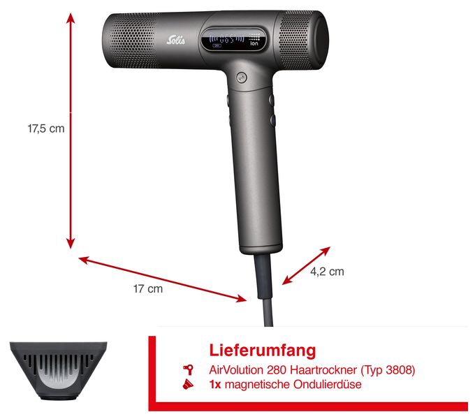 Haartrockner 1600 W  AirVolution 280 (Schwarz) 