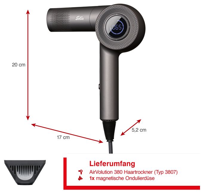 Haartrockner 1600 W  AirVolution 380 (Schwarz) 