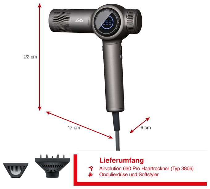 Haartrockner 1600 W  AirVolution 630 Pro (Schwarz) 