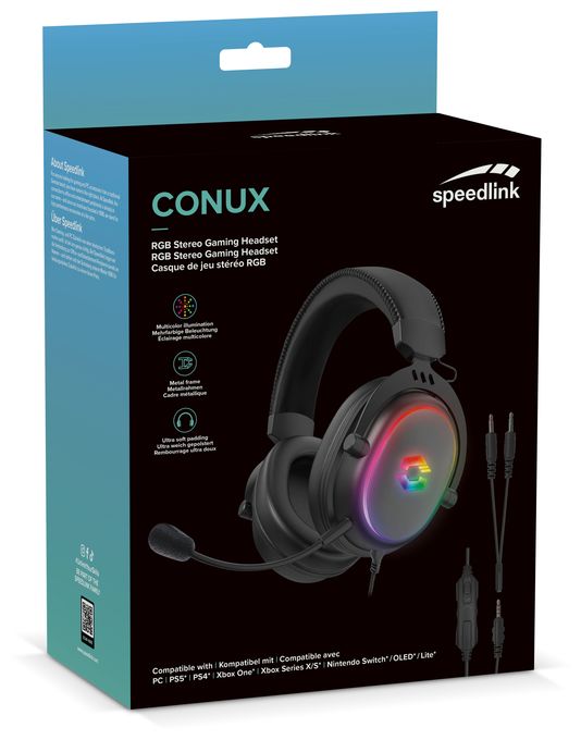 Over Ear Kopfhörer Kabelgebunden USB Typ-A  Conux (Schwarz) 