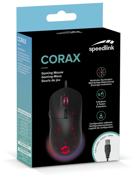 3200 DPI Gaming Maus Optisch  Corax (Schwarz) 