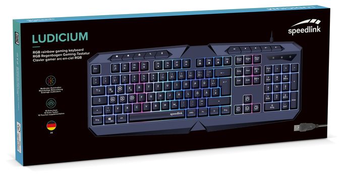 RGB-LED Gaming Tastatur USB  SL-670004 (Schwarz) 