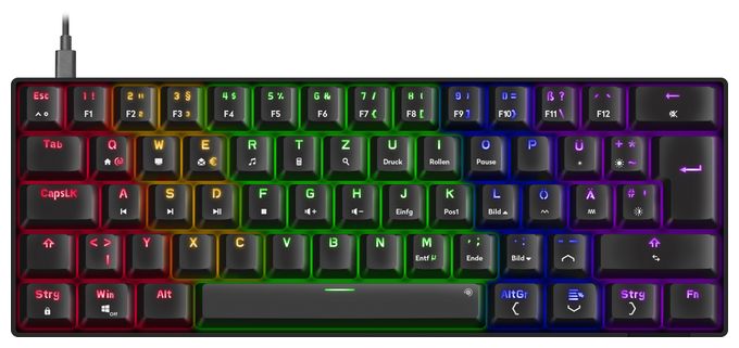 RGB-LED Gaming Tastatur USB  SL-670015 (Schwarz) 