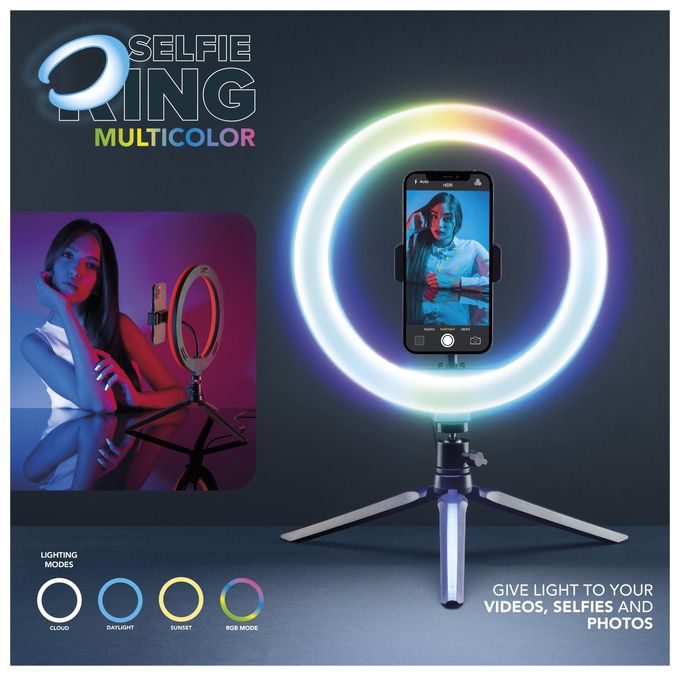 30 mm Universal  Selfie Ring Multicolor (Schwarz) 