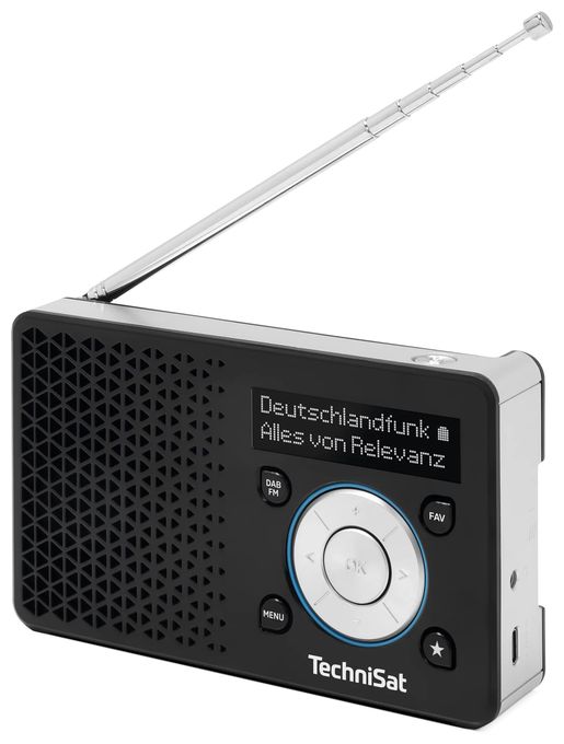 DAB+, FM Radio Tragbar  DigitRadio 1A (Schwarz, Silber) 