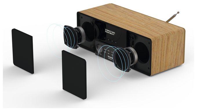 Bluetooth DAB+, FM Radio Tragbar  DigitRadio 3 ASA (Blackberry, Eiche) 