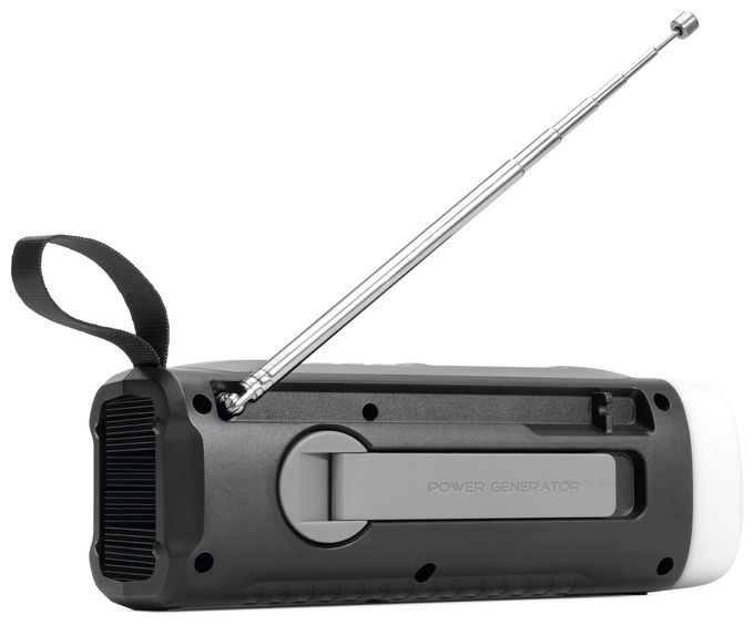 Bluetooth FM Radio Tragbar  Viola Kurbelradio – Notfallradio mit Solar und Kurbel (Schwarz) 