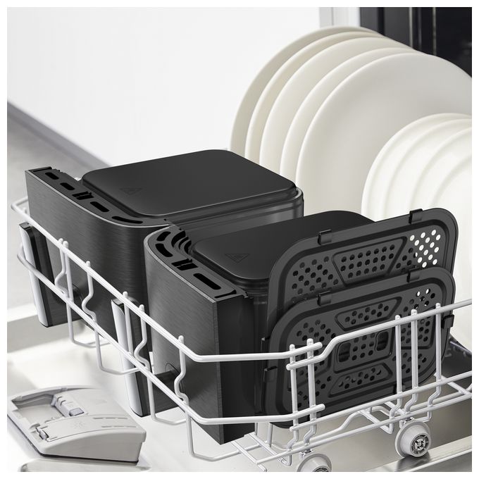 Doppel Heißluftfritteuse 11 l 2020 W  EY942HE0 Easy Fry Dual XXL (Grau) 