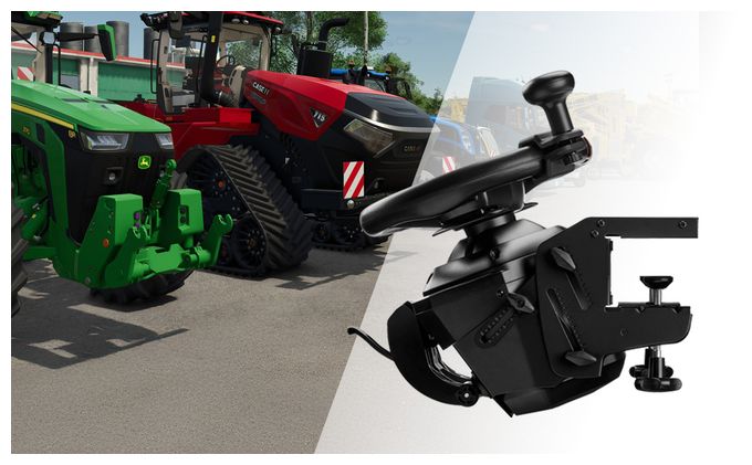 Analog / Digital Lenkrad + Pedale + Schalthebel für PC, PlayStation PS4, PlayStation PS5  T128 SimTask Farming Pack (Schwarz) 
