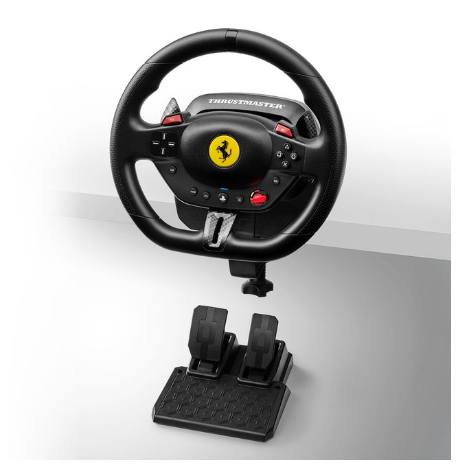Analog / Digital Lenkrad + Pedale für PC, PlayStation PS4, PlayStation PS5  T98-P Ferrari 296 GTB (Schwarz) 