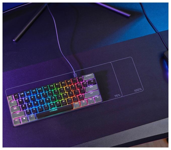 RGB-LED Gaming Tastatur USB  GXT867 Acira (Schwarz, Grau) 