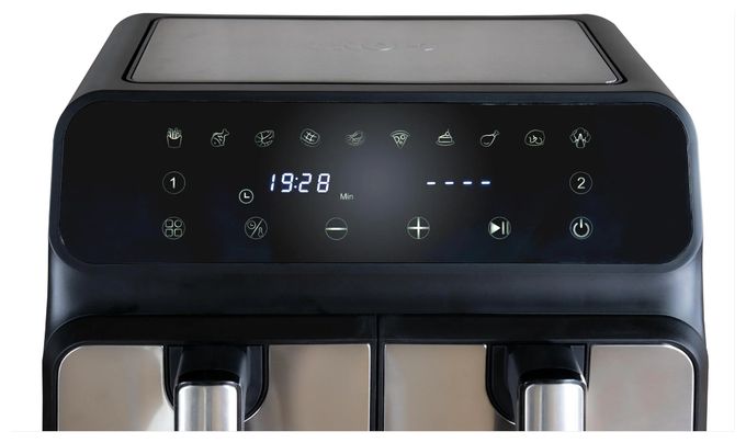 Doppel Heißluftfritteuse 8 l 1700 W  58685 Twin Zone (Schwarz, Grau) 