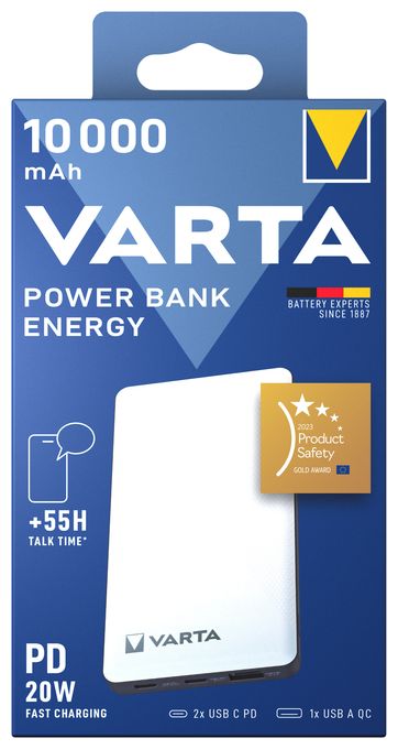 10000 mAh Powerbank USB Typ-C  Energy (Schwarz, Weiß) 