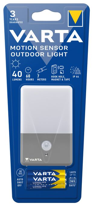 LED Wandbeleuchtung für den Außenbereich Warmweiß Batterie  Motion Sensor Outdoor Light (Grau/Weiß) 