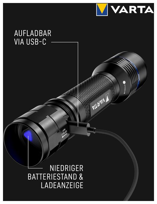 Night Cutter Pro F20R Hochleistungs-LED-Taschenlampe (1000lm, wasserdicht IP67, Luftfahrtaluminium, Präzisionsfokus, inkl. Schlüsselband) schwarz für den professionellen Einsatz, Outdoor oder Haushalt 