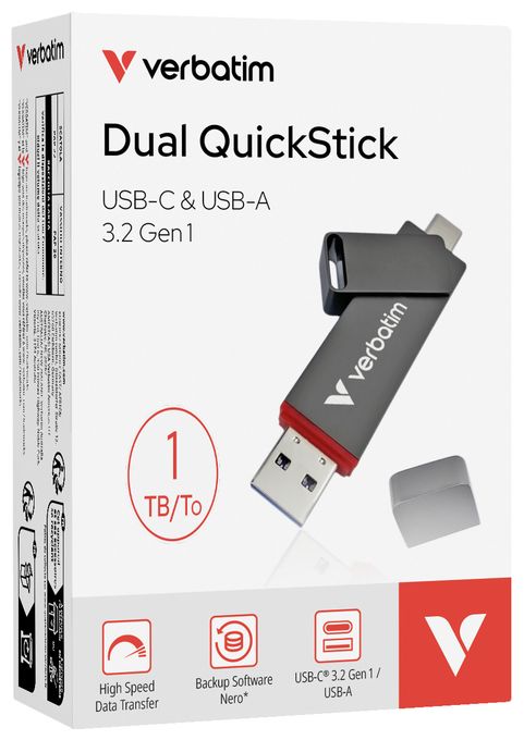 USB Type-A / USB Type-C Stick 1 TB  Dual QuickStick (Grau) 