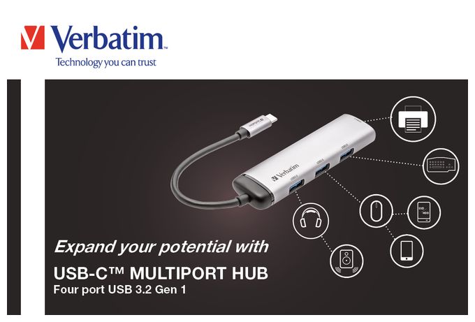 USB-C Multiport-Hub 4-Port USB 3.2 Gen 1 
