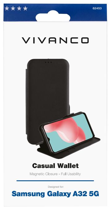 Geldbörsenhülle für Samsung Galaxy A32 5G  Casual (Schwarz) 