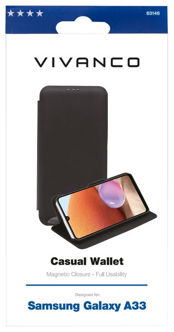 Geldbörsenhülle für Samsung Galaxy A33  Casual (Schwarz) 