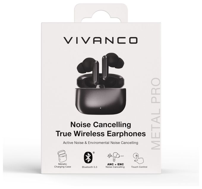 In-Ear Bluetooth Kopfhörer Kabellos TWS 5 h Laufzeit  Metal Pair Pro (Schwarz) 