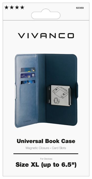 Geldbörsenhülle für Universal  Universal Book Case (Blau) 