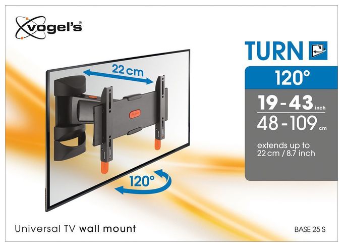 Wand Halterung 120° bis 109,2 cm (43") 20 kg Base 25S 