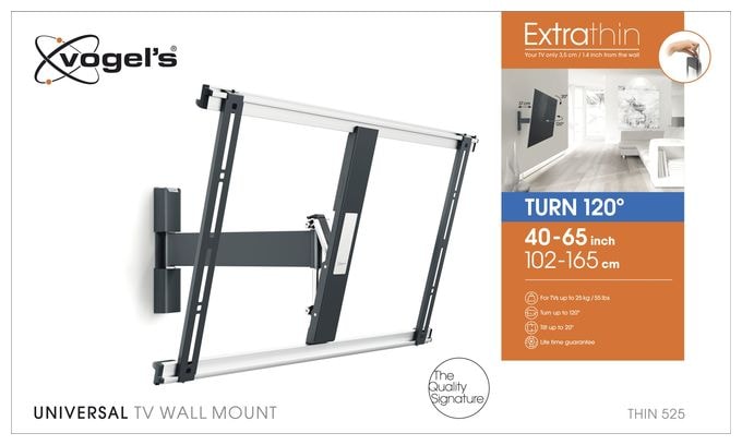 Wand Halterung 120° bis 165,1 cm (65") 25 kg 0 - 20° Thin 525 