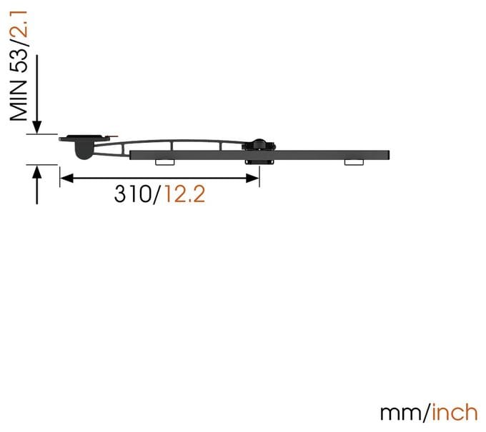 Wand Halterung 120° bis 139,7 cm (55") 20 kg 0 - 20° Wall 2225 