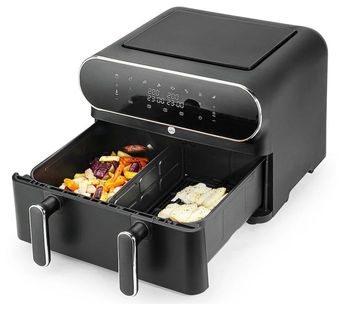 Doppel Heißluftfritteuse 11 l  AF-2x50 Dual (Schwarz) 
