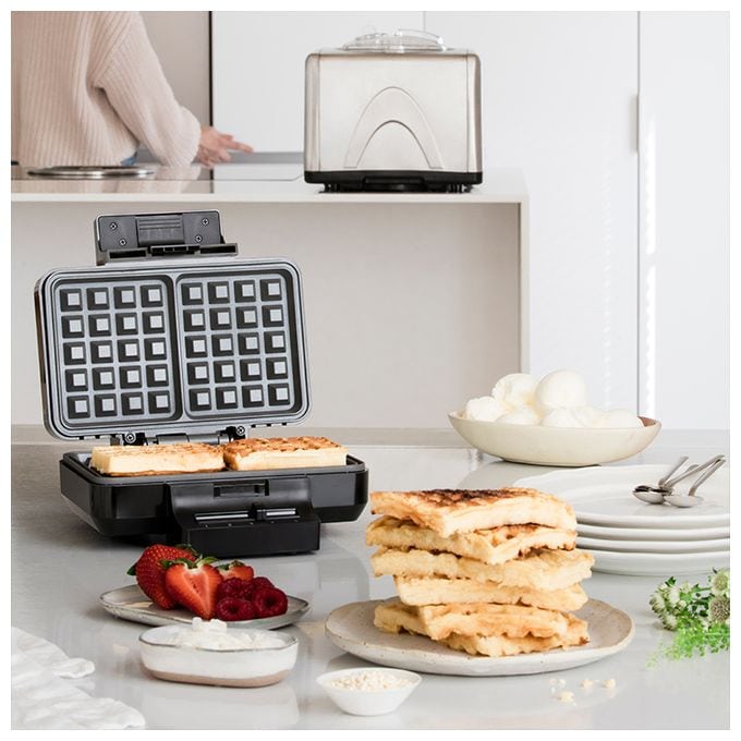 Waffeleisen quadratisch für 2 Waffel(n) 1000 W BW-1000B 
