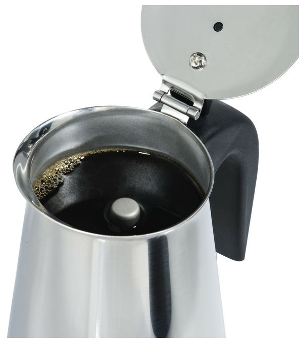 6 Tassen Filterkaffeemaschine  111230 Espressokocher für (Schwarz, Silber) 