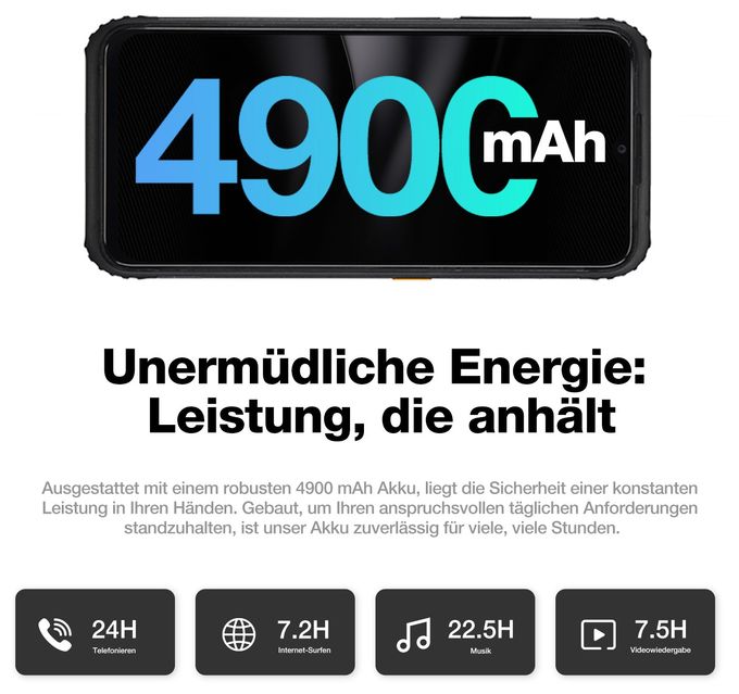 256 GB 4G Smartphone 16,7 cm (6.5 Zoll) 1,6 GHz Android 50 MP Dual Kamera Dual Sim WiFi 5  H6 (Schwarz) 