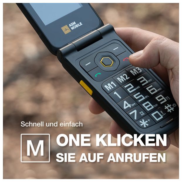 4G Smartphone 7,11 cm (2.8 Zoll) Dual Sim  M8 Flip (Schwarz) 