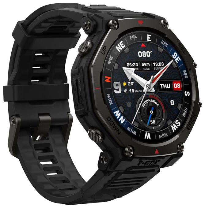 Digital 48 mm Smartwatch Rund 322 ppi  T-Rex 3 Pro (Schwarz) 