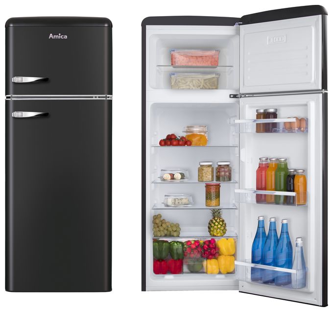 162 l / 44 l Kühl-Gefrierkombi freistehend 180 kWh Jahr  KGC15637MS (Schwarz) 