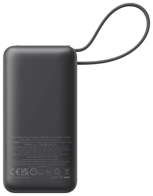 10000 mAh Powerbank USB Typ-C  545 Nano (Schwarz) 