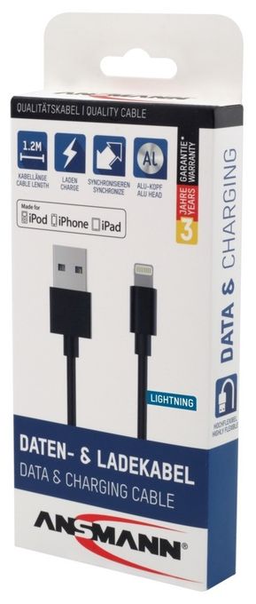 Stecker USB A auf Lightning 1,2 m  1700-0078 (Schwarz) 