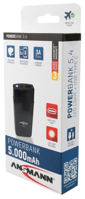 5000 mAh Powerbank  1700-0094 (Schwarz) 