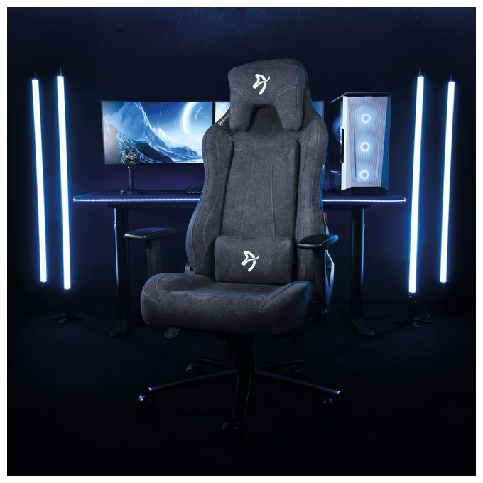 Gamingstuhl bis 145 kg (Grau) Vernazza Soft Fabric 