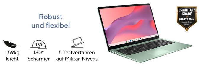 Full HD Notebook 39,6 cm (15.6 Zoll) 8 GB RAM 128 GB eMMC ChromeOS Intel N  Chromebook CX1505CTA-S70268 (Pink) 