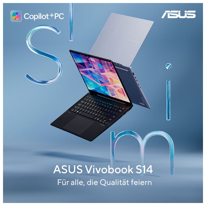 WUXGA Notebook 35,6 cm (14 Zoll) 1920 x 1200 Pixel 16 GB Ram 512 GB SSD Windows 11 Home Intel Core Ultra 5 max. 4,5 GHz  Vivobook S14 S5406SAL-SF312W (Silber) 