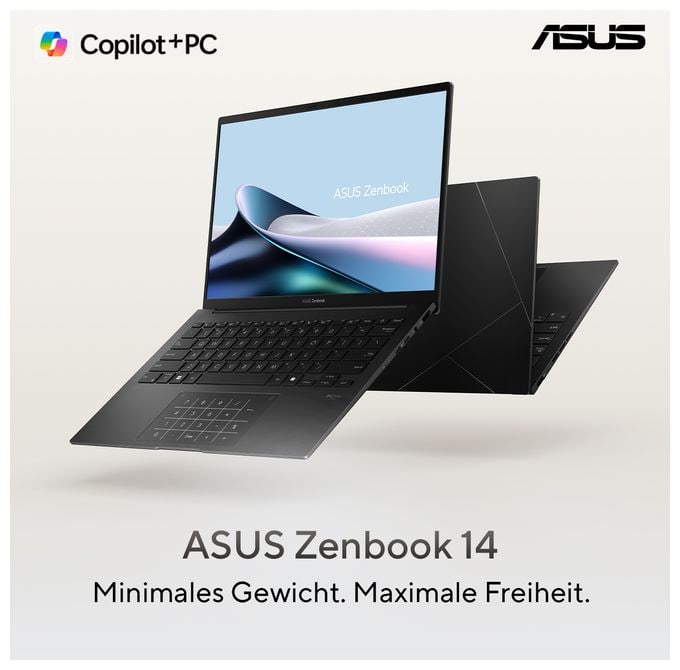 WUXGA Notebook 35,6 cm (14 Zoll) 1920 x 1200 Pixel 512 GB SSD Windows 11 Home AMD Ryzen 5 max. 4,8 GHz  Zenbook UM3406KA-QD041W (Schwarz) 