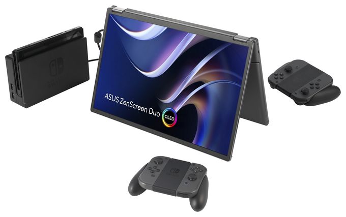 WUXGA Monitor 35,6 cm (14 Zoll) 16:10 1 ms 400 cd/m²  ZenScreen Duo OLED MQ149CD (Silber) 