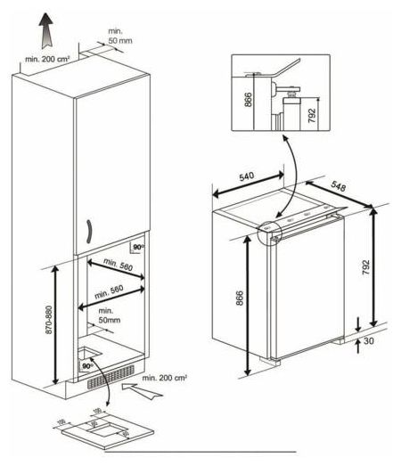 126 l Einbaukühlschrank EEK: E 92 kWh Jahr BKSI9VF2 