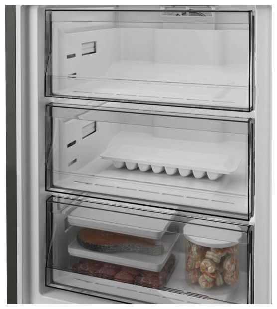 297 l / 118 l Kühl-Gefrierkombi freistehend NoFrost 118 kWh Jahr  KGDNF20AMDBL (Schwarz) 