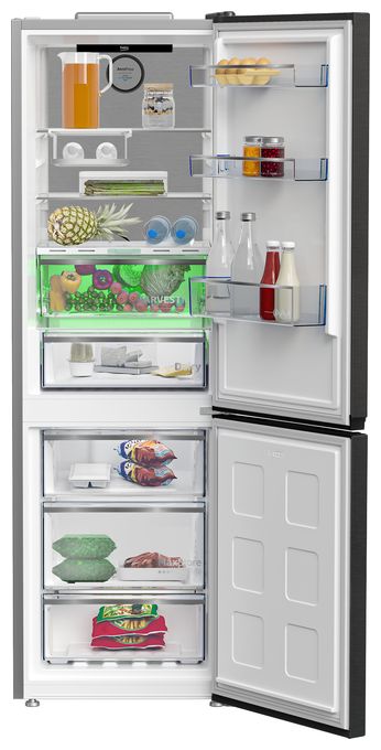 210 l / 106 l Kühl-Gefrierkombi freistehend NoFrost 165 kWh Jahr  B5RCNA366LXBRW (Edelstahl) 