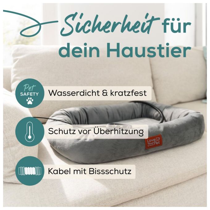  PP250 Kira Wärmebett für Katze & Hunde (Grau) 